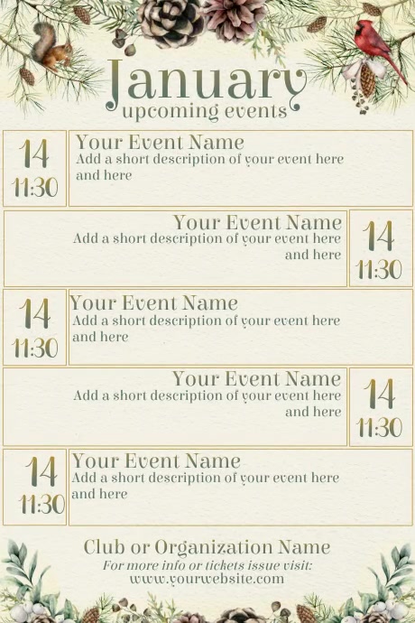 January Calendar Template PosterMyWall