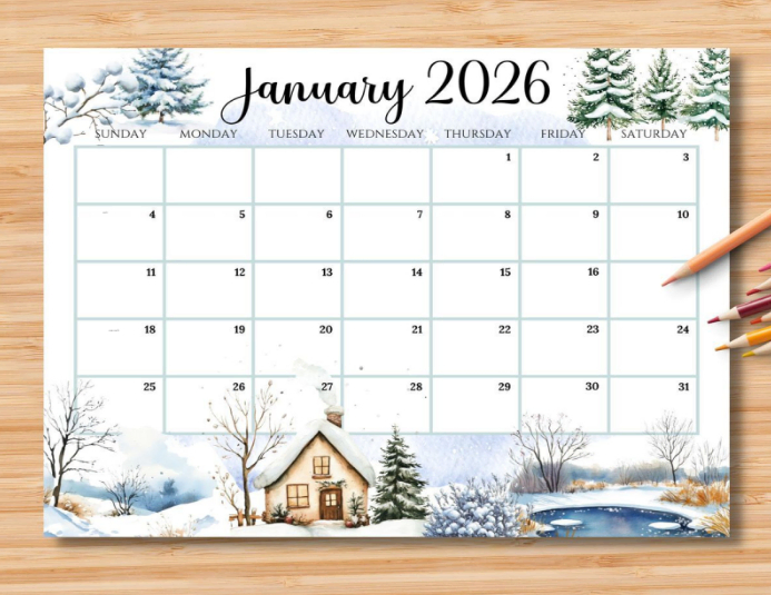 January Schedule Template January Calendar Template | PosterMyWall