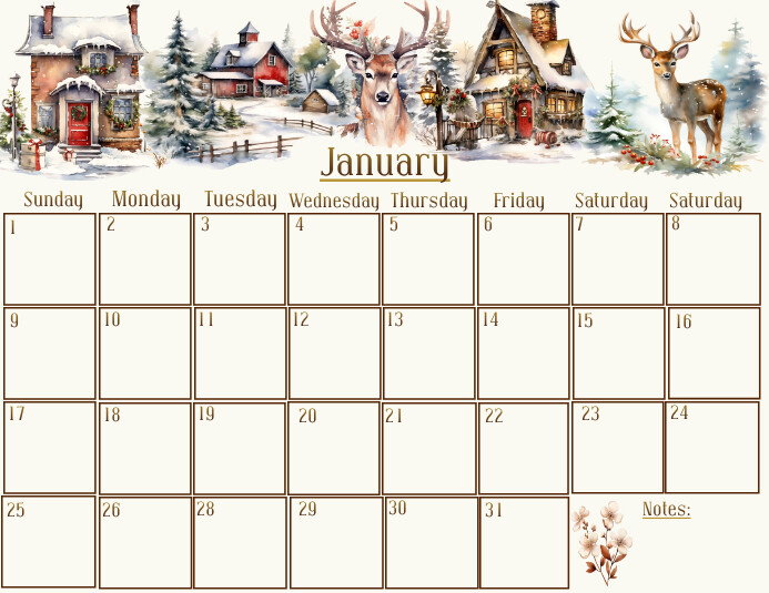 January Calendar Template PosterMyWall