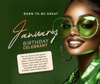 January Large Rectangle template