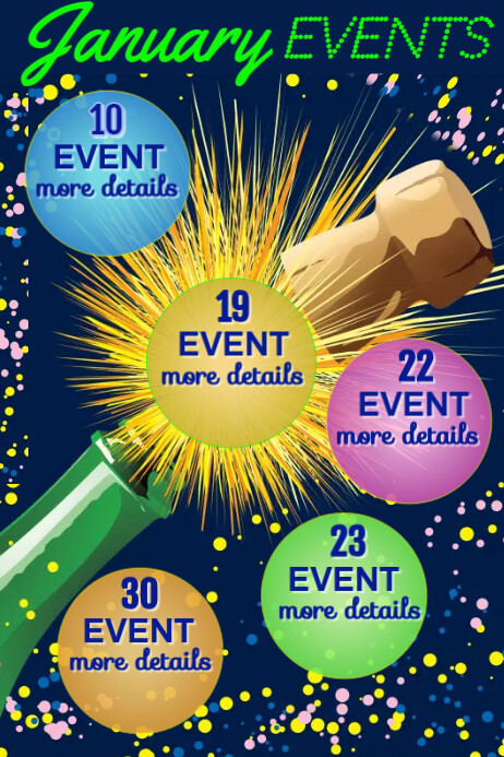 January Events Poster template