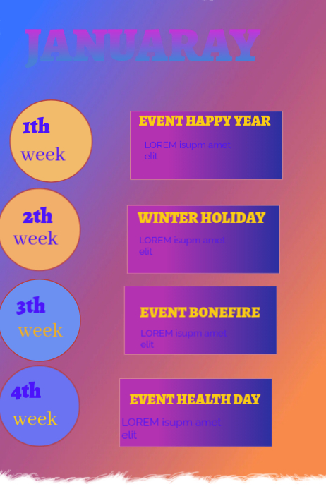 JANUARY MONTH EVENT WEEK POSTER Template | PosterMyWall