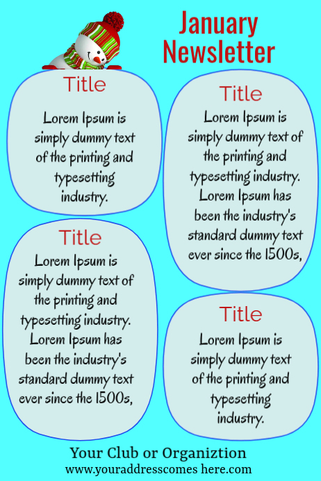 Newsletter Poster Examples January newsletter, Newsletter Template | PosterMyWall