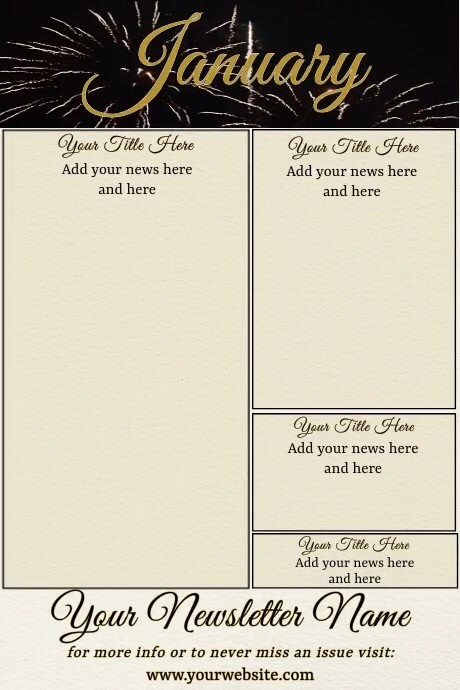 Newsletter Poster Examples January Newsletter by Paula Template | PosterMyWall