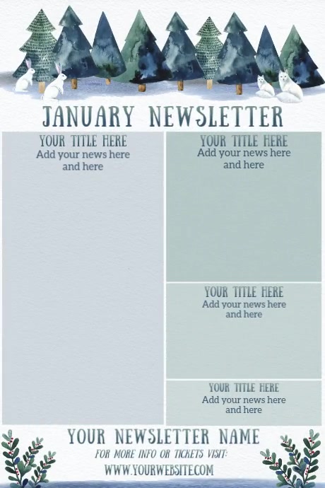 January Newsletter Ideas January Newsletter by Paula | PosterMyWall