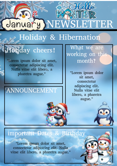 January Newsletter Ideas January newsletter editable flyer Template | PosterMyWall