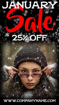 January Sale Digital Template Ekran reklamowy (9:16)