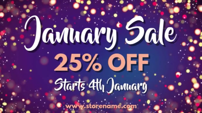 January Sale Digital Template Display digitale (16:9)