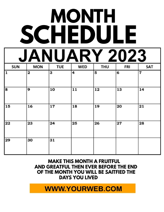 January Schedule Template PosterMyWall