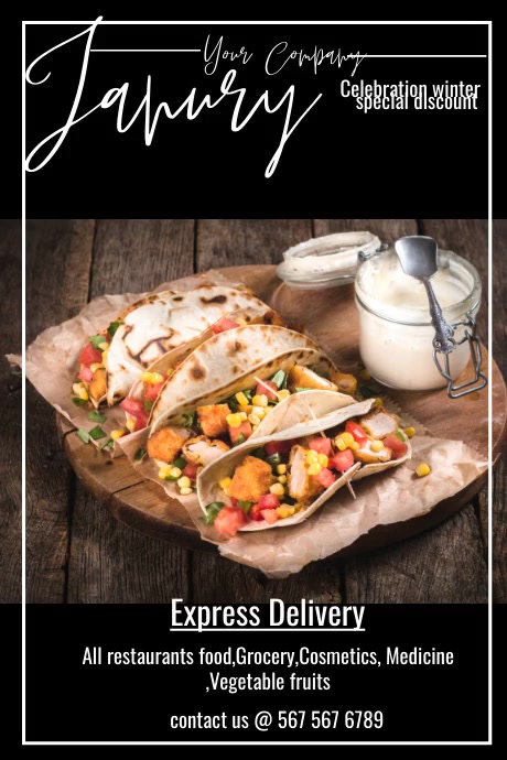 Sample January Menu January special menu poster Template | PosterMyWall
