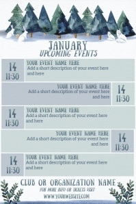 January Upcoming Events Calendar Template | PosterMyWall