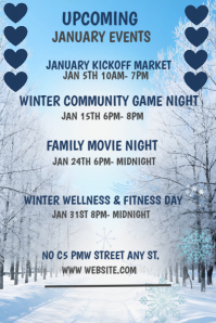 January upcoming events Pinterest-Grafik template