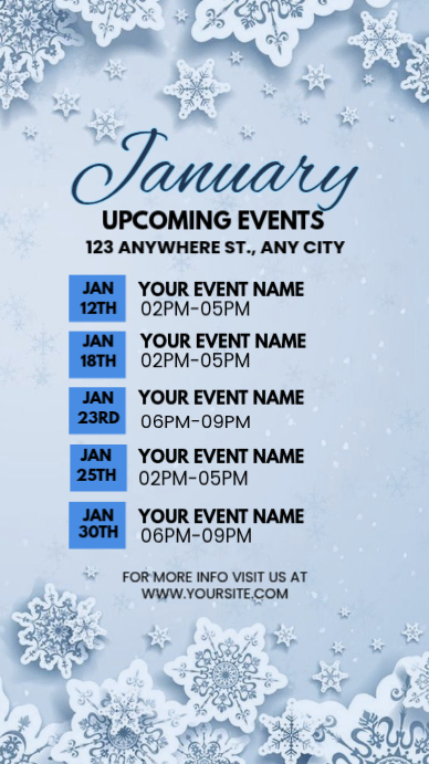 January Upcoming Events Template | PosterMyWall