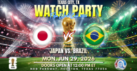 JAPAN VS BRAZIL WATCH PARTY — FIFA WORLD CUP 2026 Watch Party Facebook Shared Image template