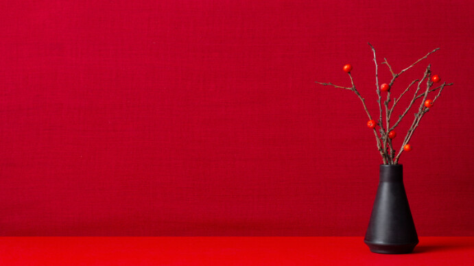 Japanese aesthetic with branches vase Цифровой дисплей (16 : 9) template
