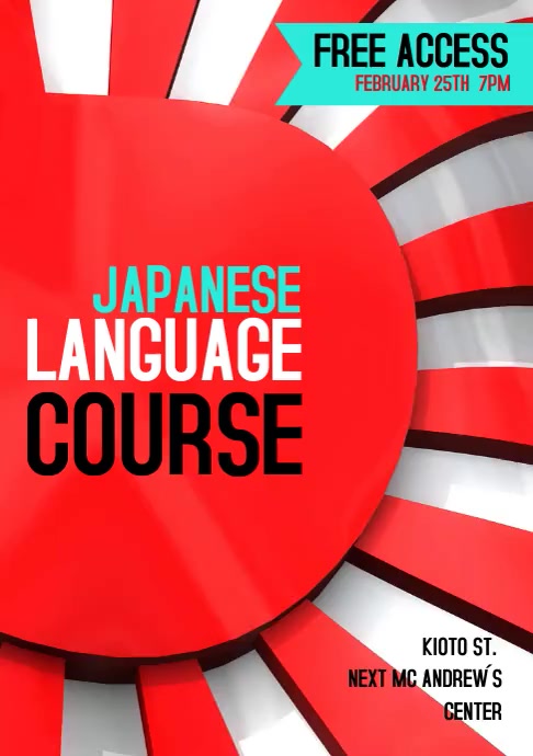 Japanese Course Post JAPANESE COURSE Template | PosterMyWall