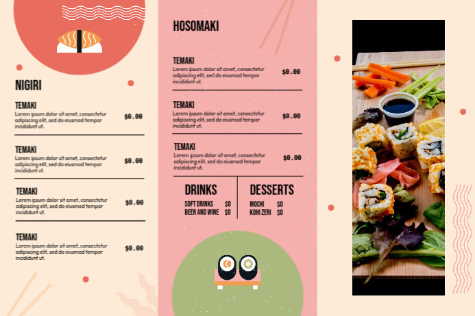 Example Japanese Menu Promotion Japanese Food Menu Ads Template | PosterMyWall