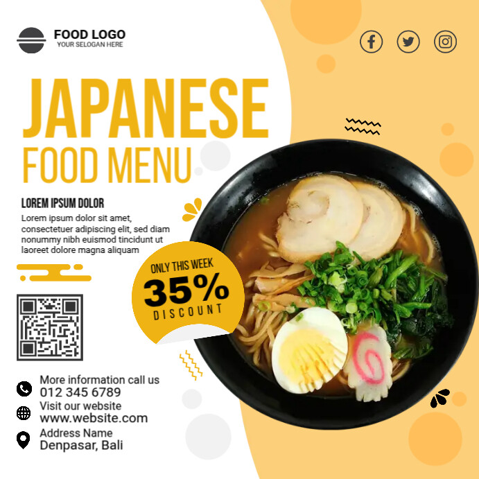 Example Japanese Menu Promotion Japanese Food Menu Template | PosterMyWall