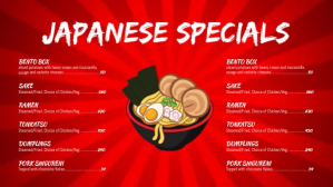Red Japanese Specials Digital Display Template