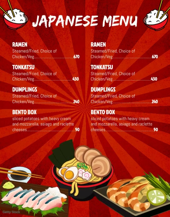 Sample Japanese Menu at Jonathan Stiefel blog