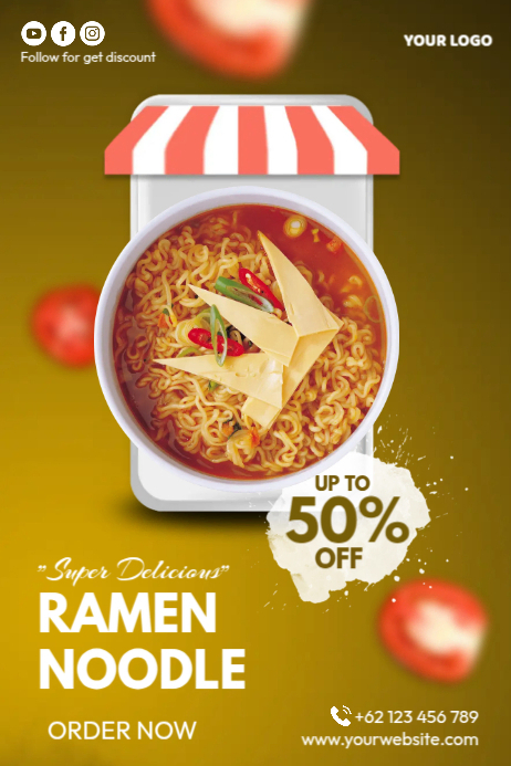 Ramen Banner Pattern Japanese Ramen Template | PosterMyWall