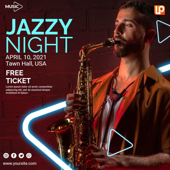 Concert Ad Examples Jazz Concert Ads Modelo | PosterMyWall
