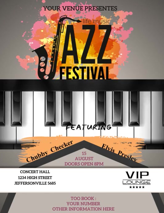 Jazz Concert flyer, Jazz night flyer Template | PosterMyWall