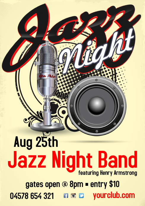 Jazz Konzert Flyer Vorlage Postermywall