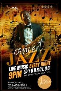 Jazz Concert Night Poster template