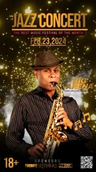 Jazz Concert Video Ads Instagram Story template