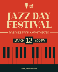 Jazz Day Festival Poster Instagram Portrait template