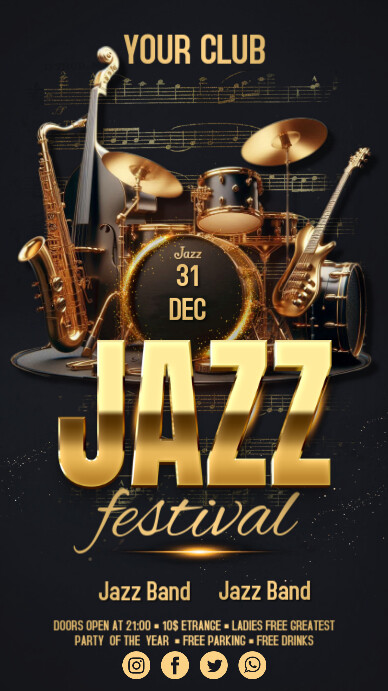 Jazz Digital Display (9:16) Template | PosterMyWall