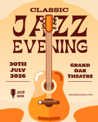 Jazz Evening Poster Instagram Portrait template