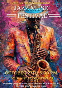 Jazz event flyer A4 template