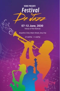 Jazz Festival Banner 4X6 Spanduk 4' × 6' template