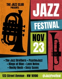 Jazz Festival Event Wallboard Cartaz/placa template