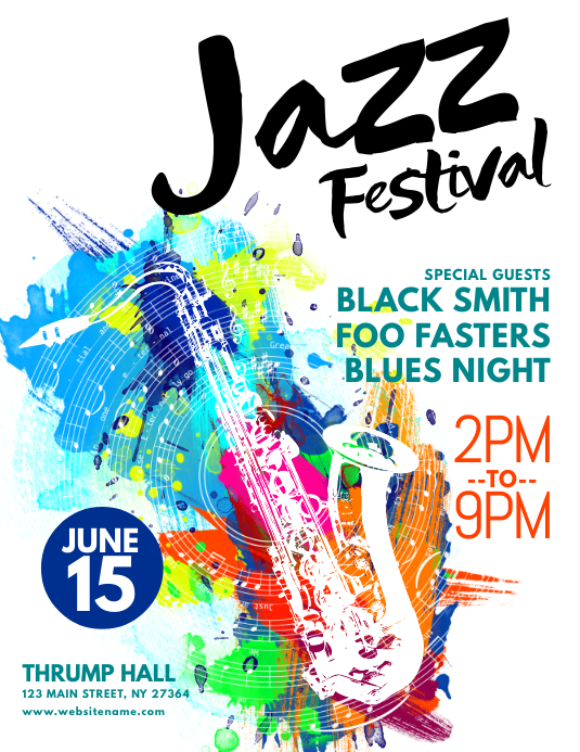 Jazz Festival Flyer Template | PosterMyWall Jazz Festival Flyer Template | PosterMyWall
