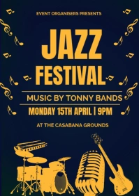 jazz festival poster A3 template