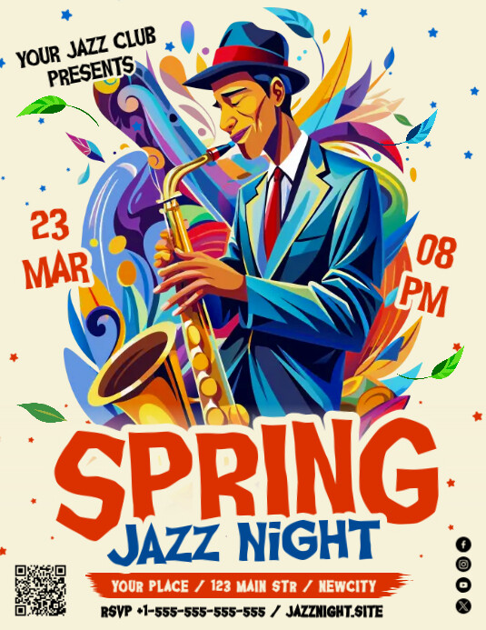 Jazz Flyer Folheto (US Letter) template