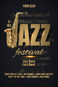 Jazz Flyer Banner 4 x 6 fod template