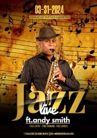 Jazz Live Show Flyer A4 template