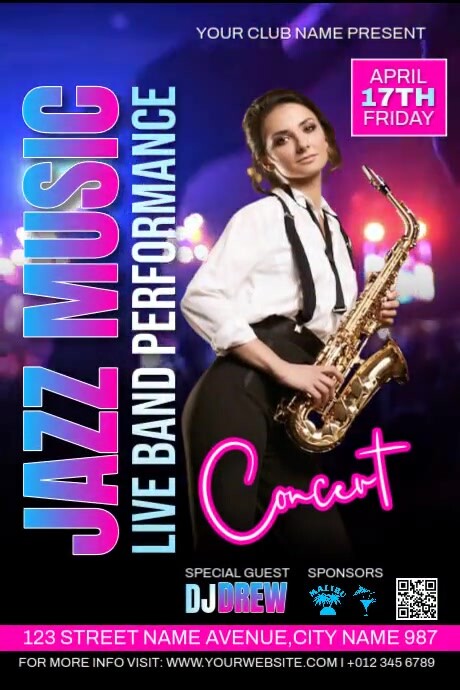 Jazz Music Ads Template | PosterMyWall