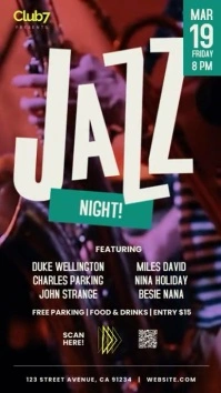 Jazz music concert instagram story flyer template