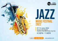 Jazz Music Festival Postal template