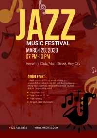 Jazz Music Festival Flyer A4 template