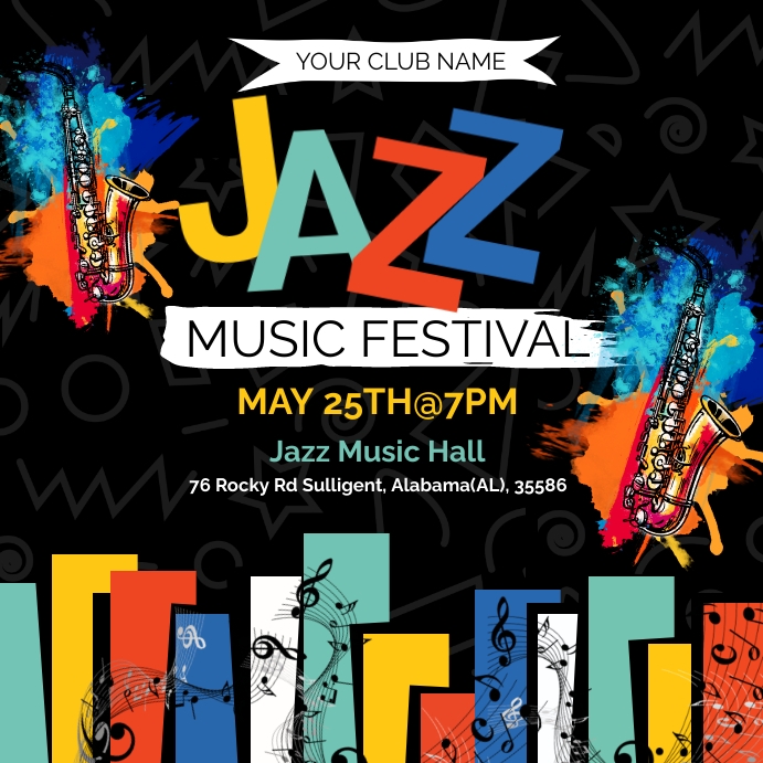 Jazz Music Festival Instagram Post template