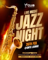 Jazz music night flyer Instagram Portrait template