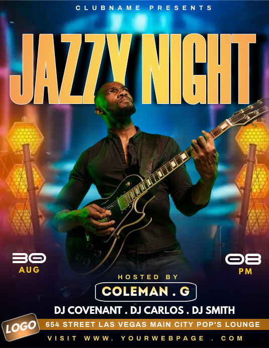 Jazz night, music instruments posters Template | PosterMyWall