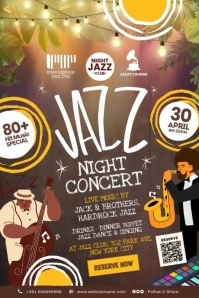 Jazz Night Concert Display Template Poster