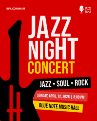 Jazz Night Concert Poster Instagram Portrait template